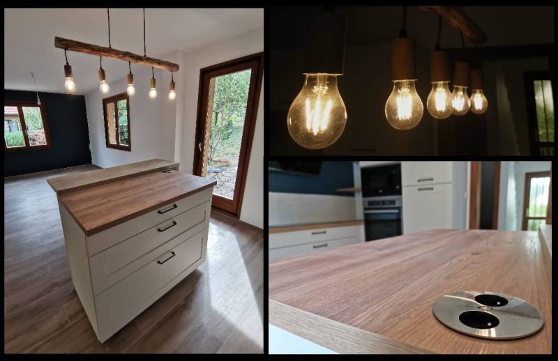 Luminaires cuisine terminée